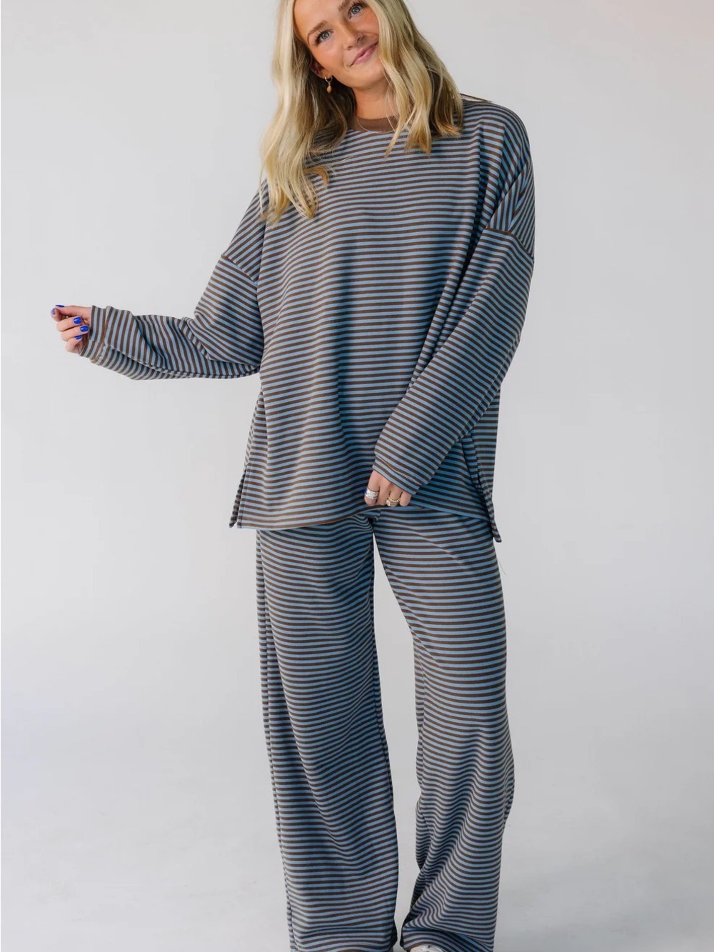 Called to Surf - Cutie Everyday Striped Set - Classic Knit (brown/blue)